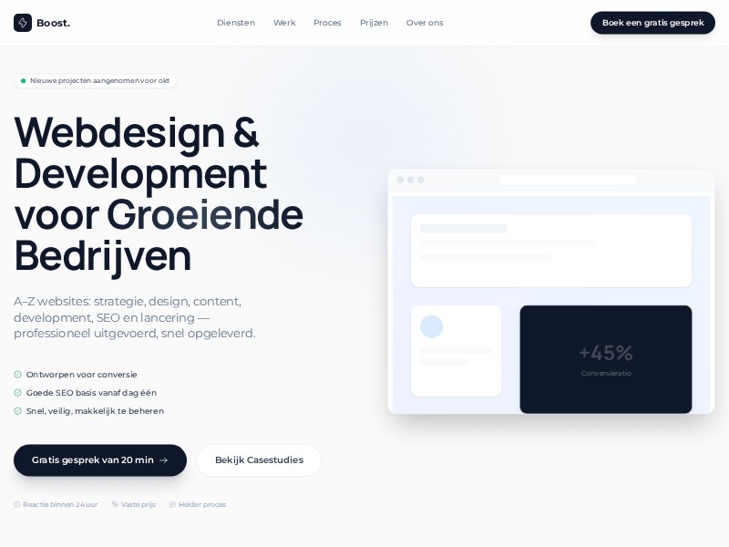 Preview for Boost Digital Web Design Agency Landing Page Template