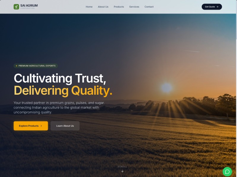 Preview for Agricultural Export Landing Page Template