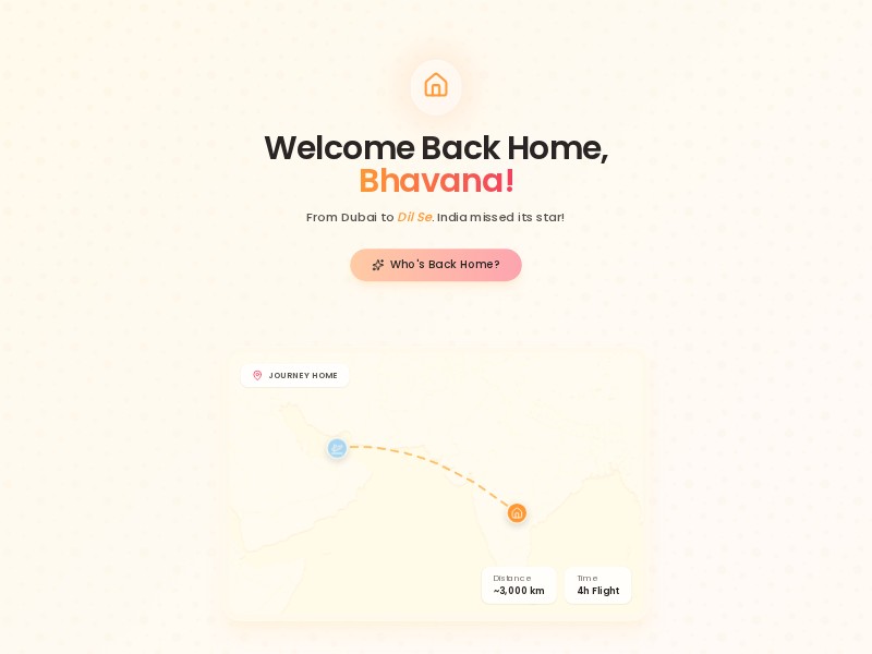 Preview for Welcome Home Travel Greeting Page Template