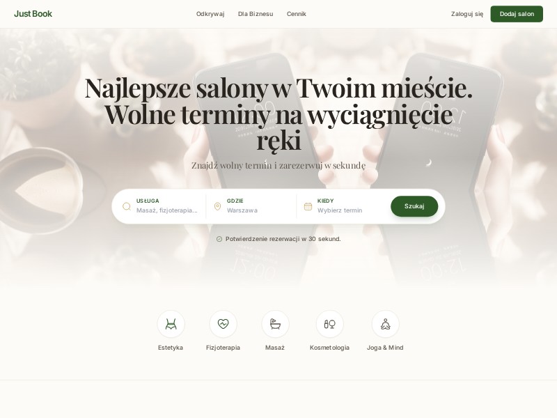 Preview for Wellness Booking Landing Page Template