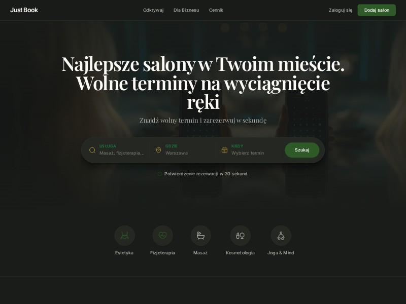 Preview for Wellness Booking Platform Landing Page Template