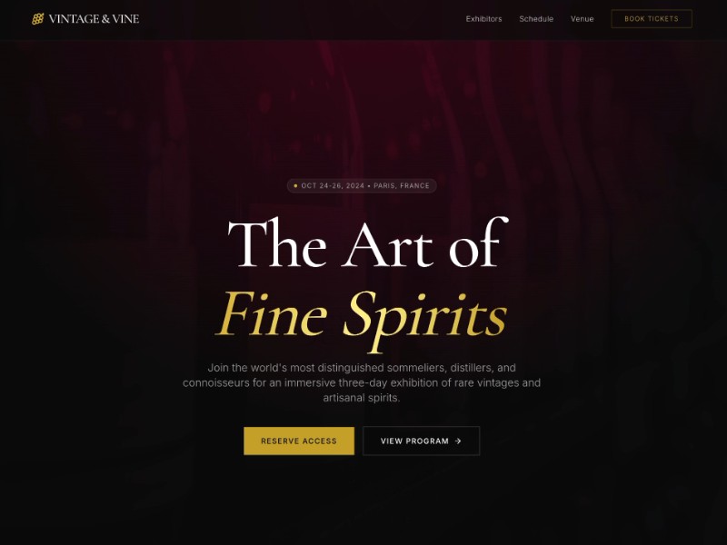 Preview for Wine & Spirits Expo Landing Page Template
