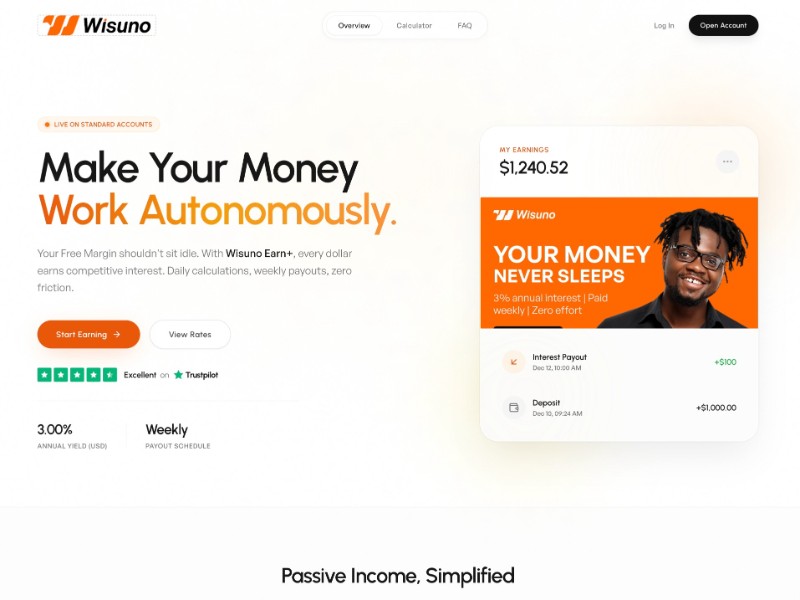 Preview for Passive Income Fintech Landing Page Template