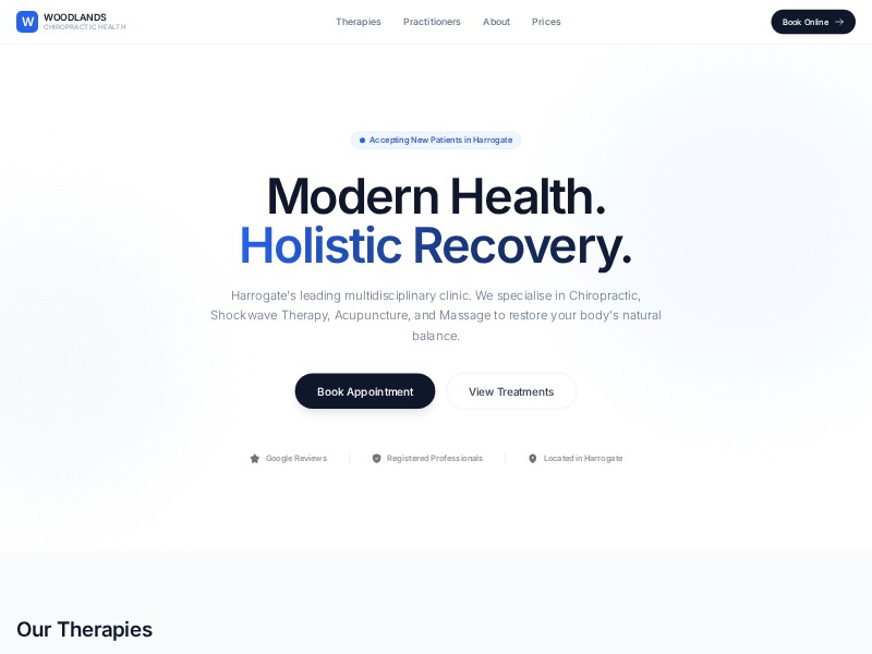 Preview for Woodlands Chiropractic Clinic Landing Page Template