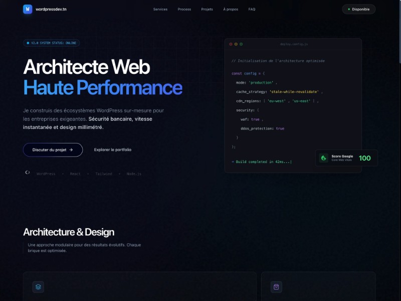 Preview for WordPress Developer Landing Page Template