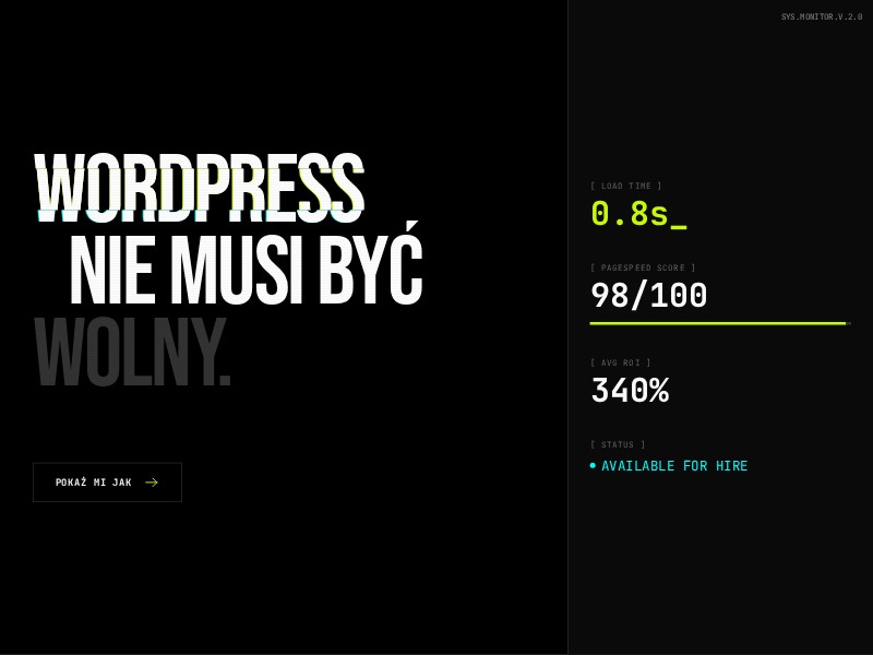 Preview for WordPress Developer Portfolio Landing Page Template