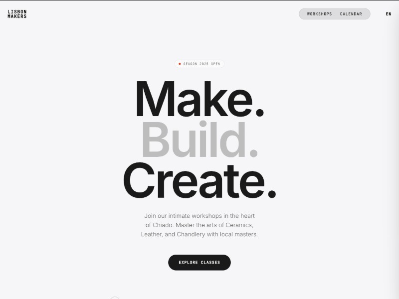 Preview for Workshop Booking Landing Page Template