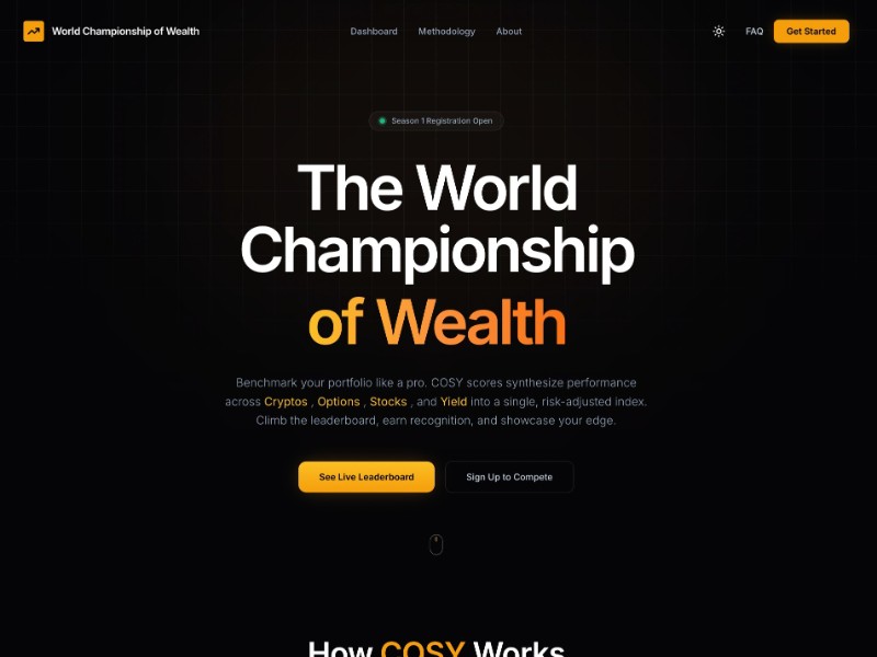 Preview for World Championship of Wealth Landing Page Template