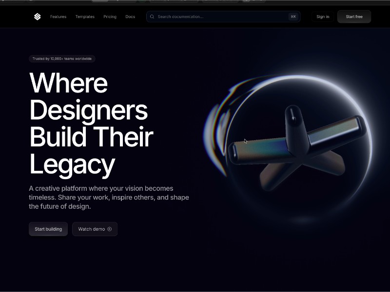 Preview for BuildX Creative Portfolio Landing Page Template