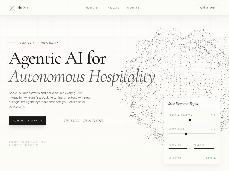 Preview for Agentic Hospitality AI Landing Page Template