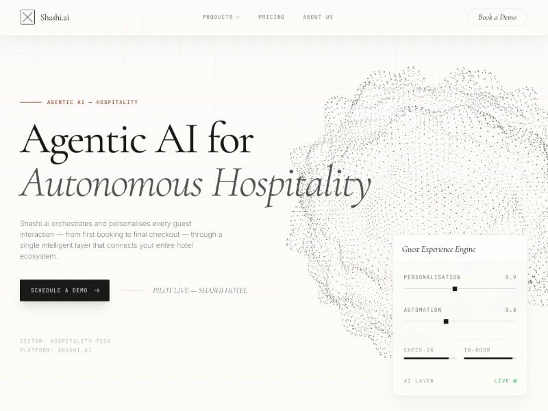 Preview for Hospitality AI SaaS Landing Page Template