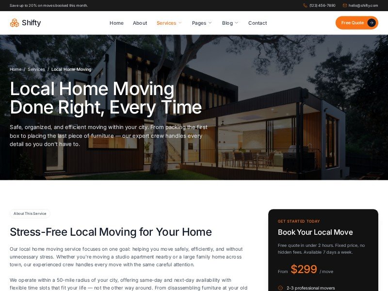 Preview for Shifty Logistics & Moving Services Template