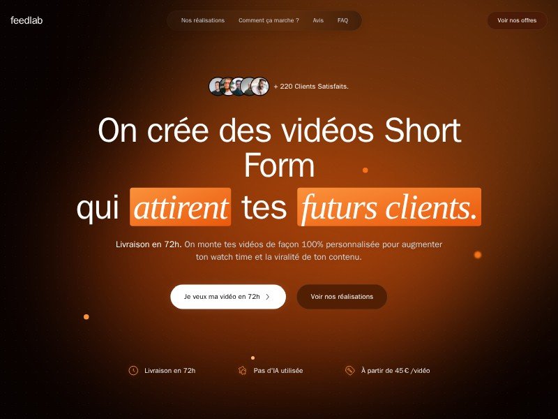 Preview for Short Form Video Agency Landing Page Template
