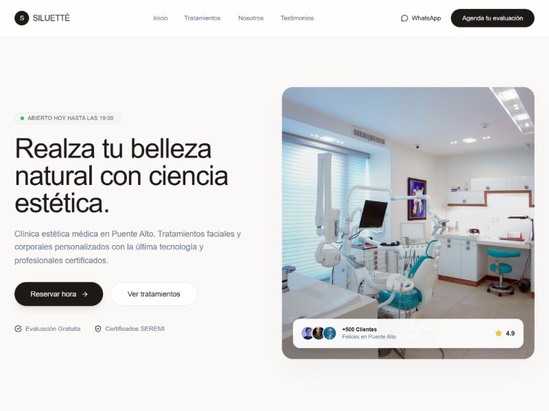 Preview for Aesthetic Clinic Landing Page Template