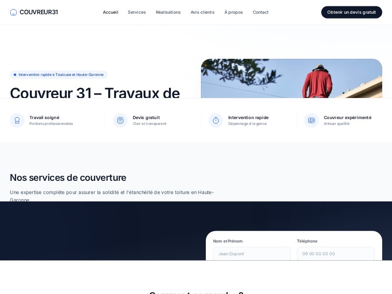 Preview for Roofing Services Landing Page Template