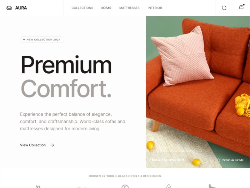 Preview for Luxury Furniture E‑commerce Landing Page Template