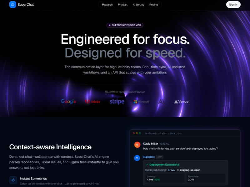 Preview for FlowChat SaaS Landing Page Template