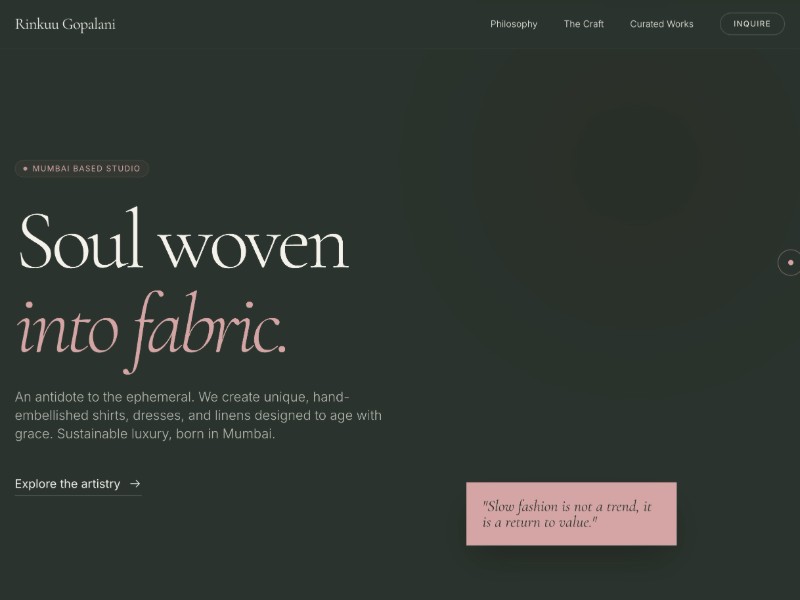 Preview for Slow Fashion Artist Portfolio Template