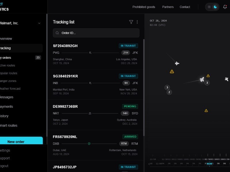 Preview for Smart Logistics Dashboard UI Template