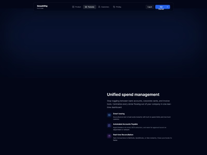 Preview for SmoothPay Fintech Landing Page Template