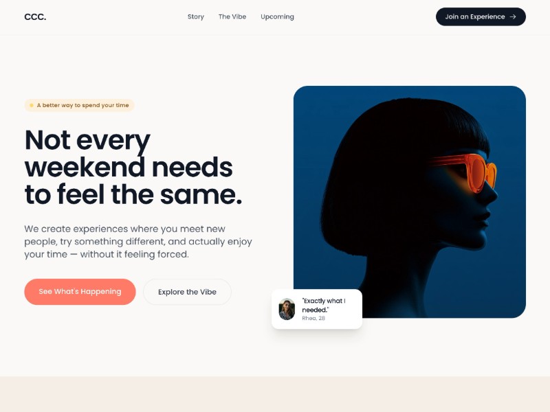 Preview for Social Events Landing Page Template