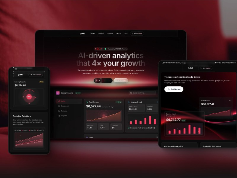 Preview for Solara AI Analytics Landing Page Template