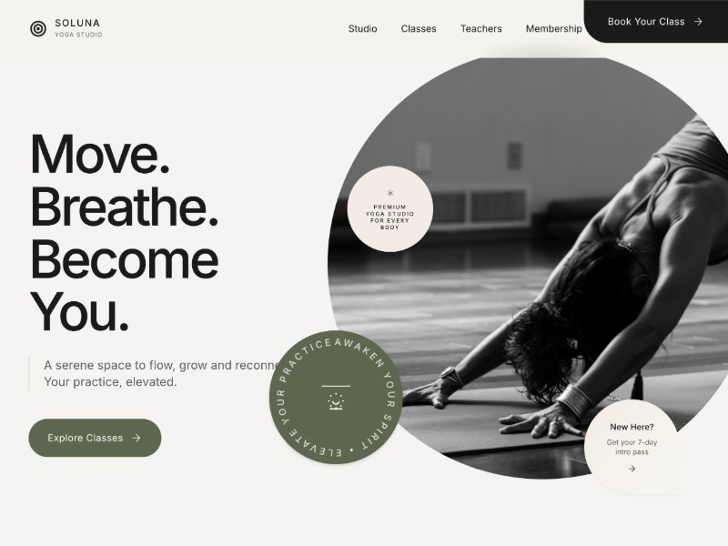 Preview for Soluna Premium Yoga Studio Template