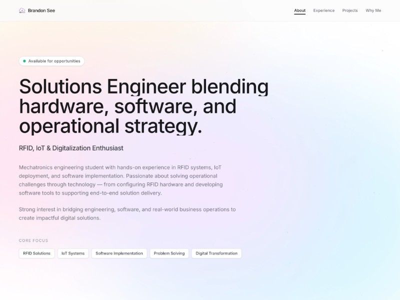 Preview for Brandon See's Solutions Engineer Portfolio 