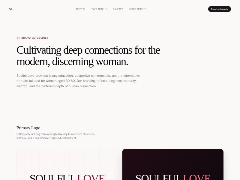 Preview for Soulful Love Brand Guidelines Template