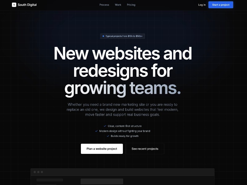 Preview for South Digital Website Agency Landing Page Template