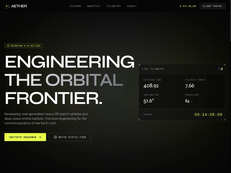 Preview for Space Exploration Landing Page Template