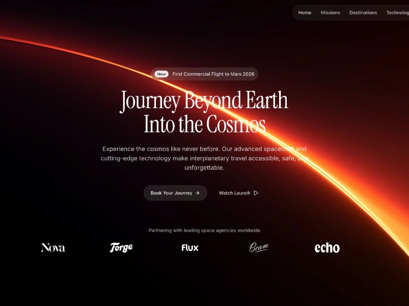 Preview for Space Travel Landing Page Template