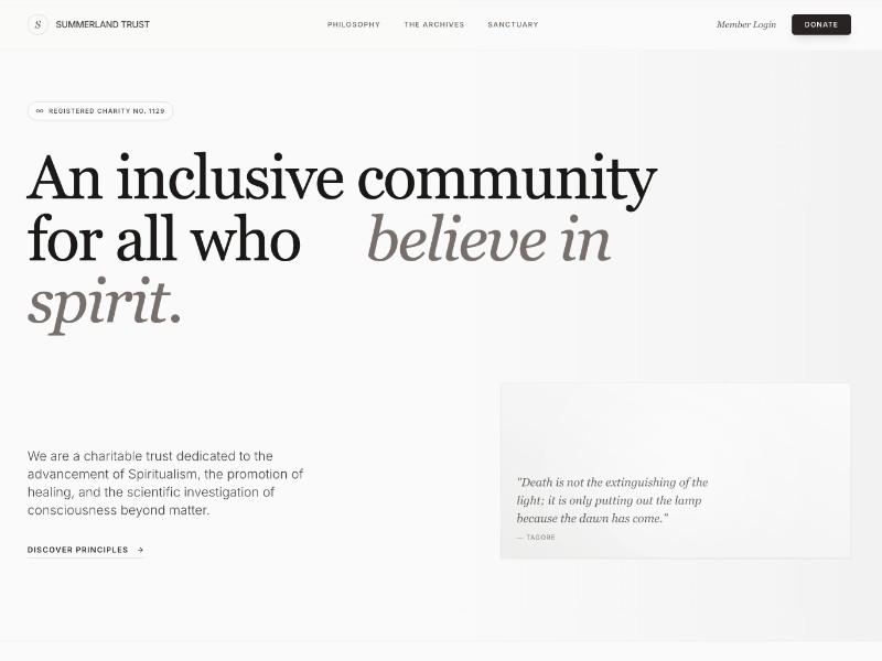 Preview for Spiritual Non-profit Landing Page Template