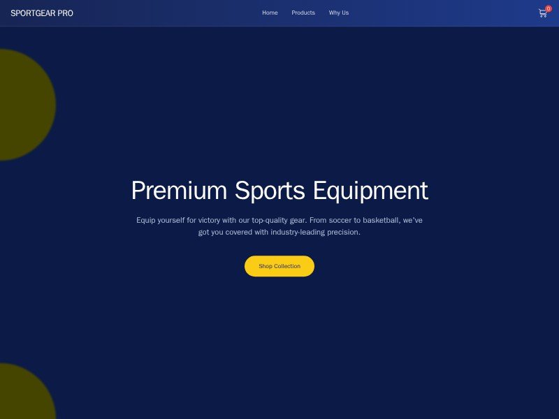 Preview for SportGear Pro E-commerce Landing Page Template