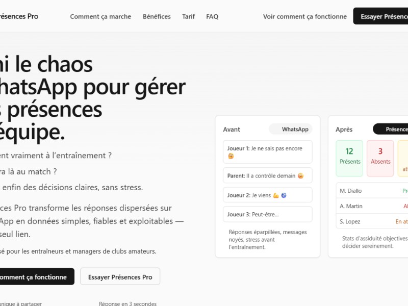 Preview for Sports Attendance SaaS Landing Page Template