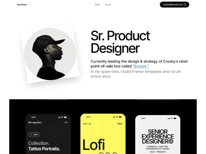 Preview for Designer Portfolio Landing Page Template