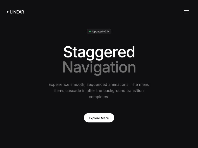 Preview for Staggered Navigation Landing Page Template