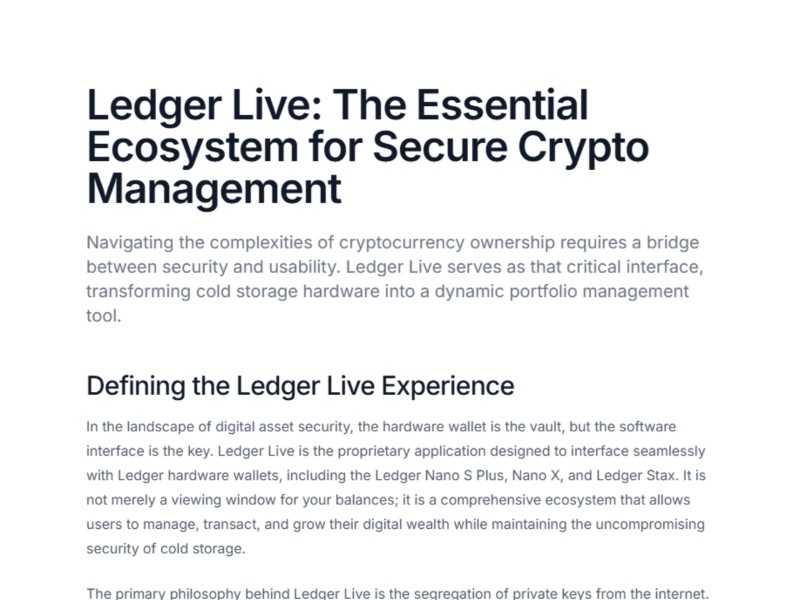 Preview for Ledger Live | Securely Manage Your Crypto