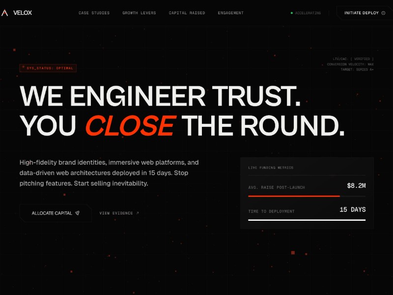 Preview for Venture Capital Landing Page Template