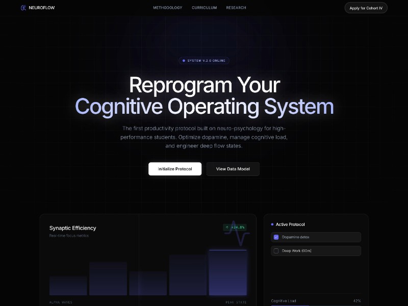 Preview for Neuroflow Student Productivity Landing Page Template