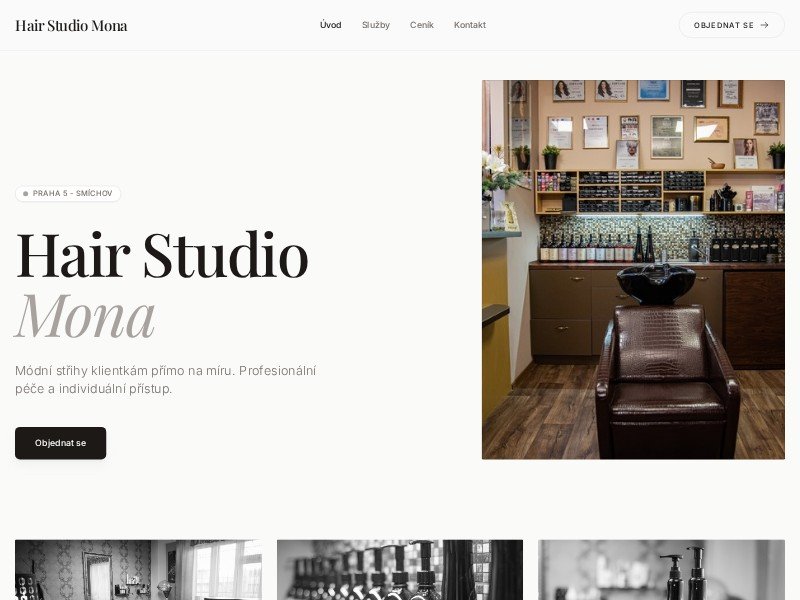 Preview for Hair Studio Mona Landing Page Template