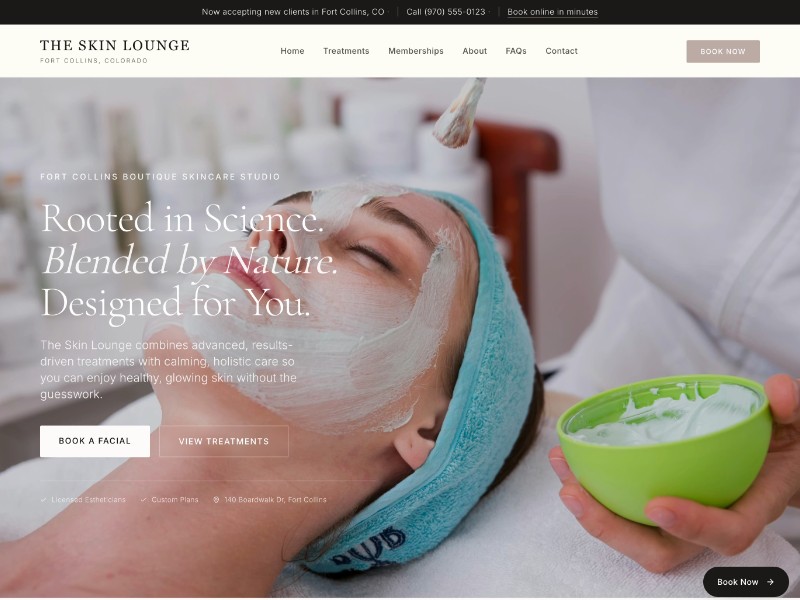 Preview for Skincare Studio Landing Page Template