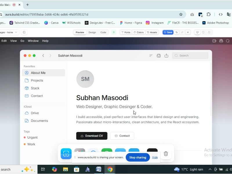 Preview for macOS Portfolio Website Template