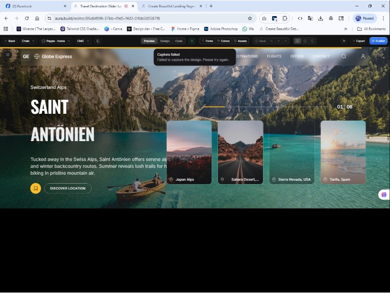 Preview for Travel Landing Page Template