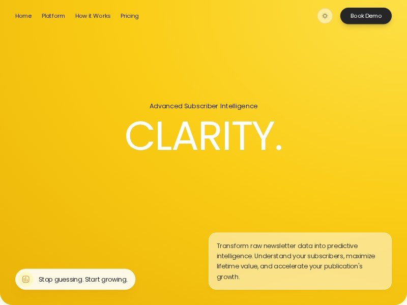 Preview for Subscriber Intelligence Landing Page Template