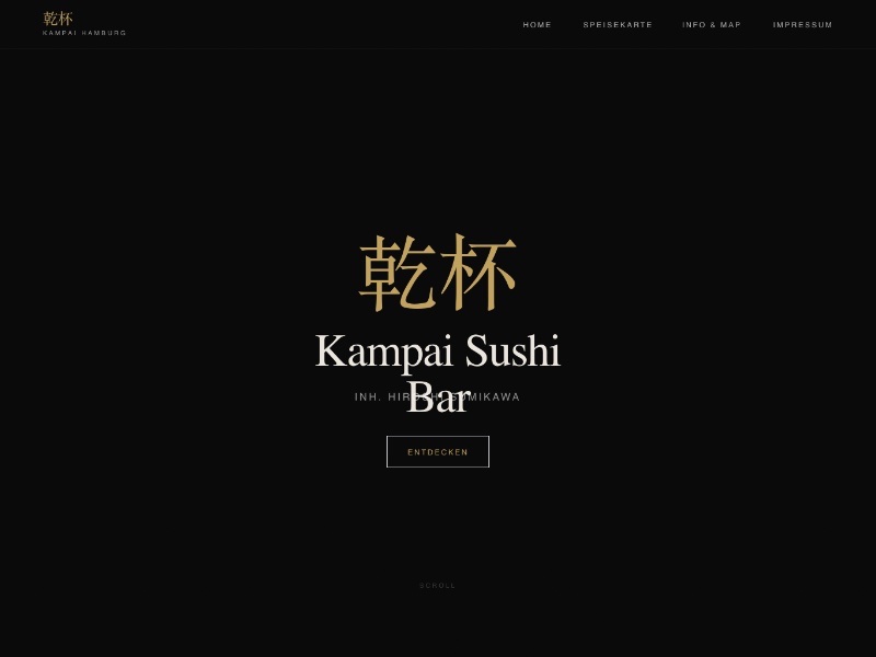 Preview for Kampai Sushi Bar Restaurant Landing Page Template