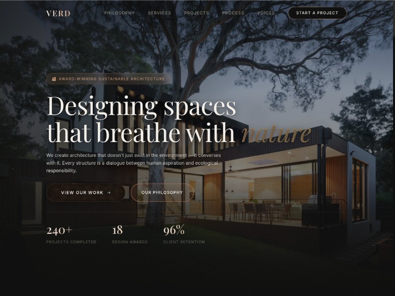 Preview for Sustainable Architecture Studio Landing Page Template