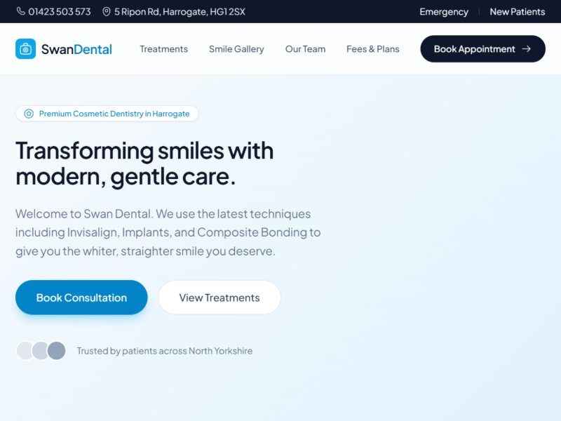 Preview for Swan Dental Demo Website