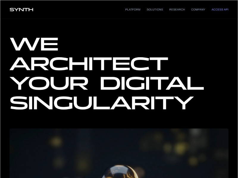 Preview for SYNTH SaaS Landing Page Template