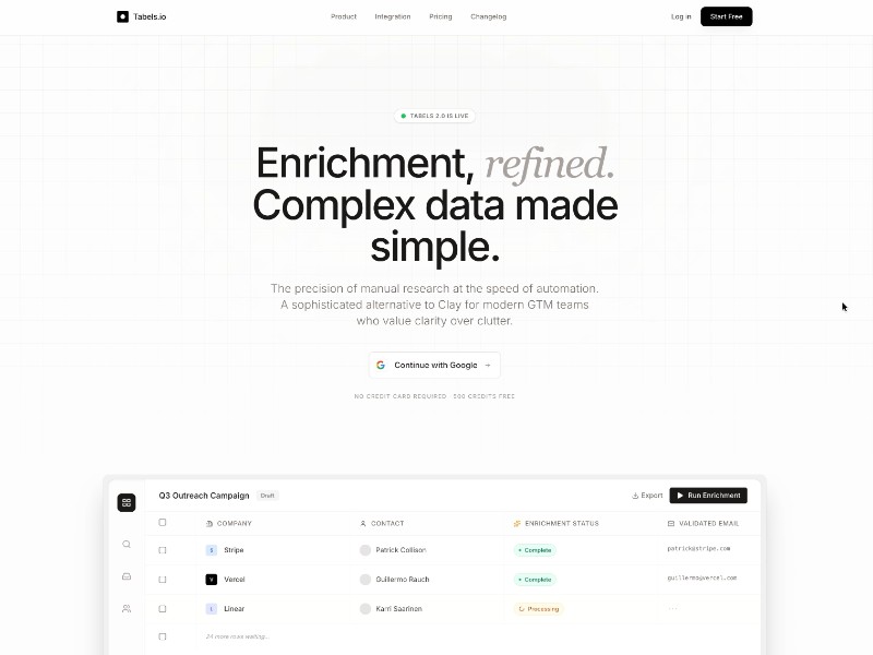 Preview for Data Enrichment SaaS Landing Page Template